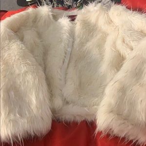 White fur jacket